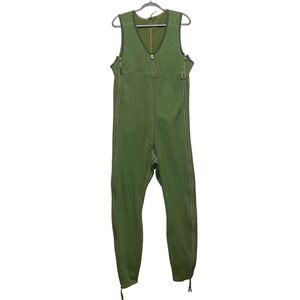 Vintage Polartec Base Layer Coverall Jumpsuit Medium Regular Green Thermal
